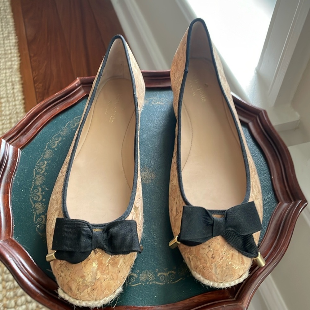 NWB Kate Spade Cork Bow Flats Size 10